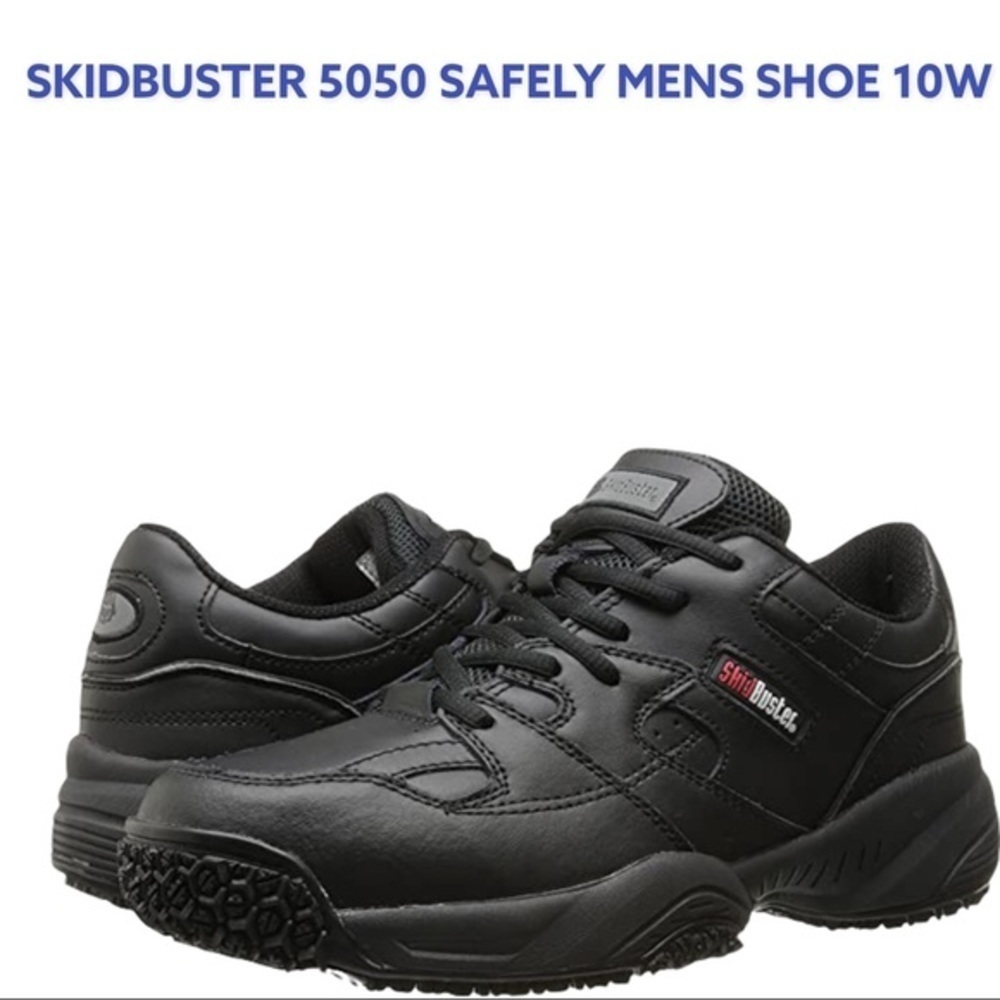 Skidbuster 5050 Men's Leather Comfort Slip Resistant Athletic Shoe Steel Toe.